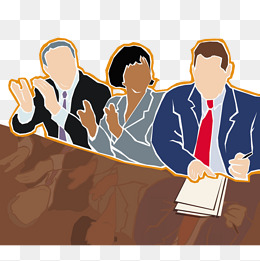 装饰插图鼓掌欢迎的商务场景