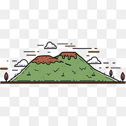 矢量卡通小山坡