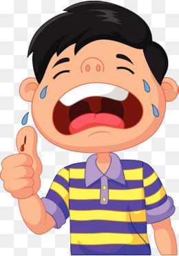拇指受伤后大哭的小孩子