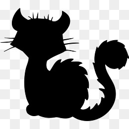 黑色卡通野猫