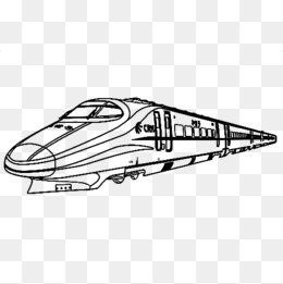天空中飞驰的高铁手绘素材图片免费下载_高清
