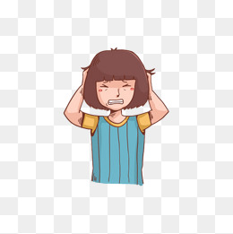 苦恼的小女孩