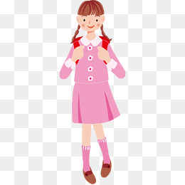 背书包的小女孩