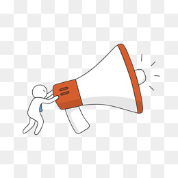 用喇叭说话的卡通人