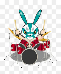 可爱插图打架子鼓的小男孩素材图片免费下载_