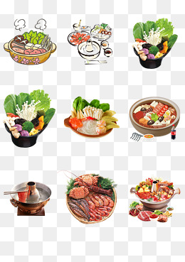 手绘火锅食材
