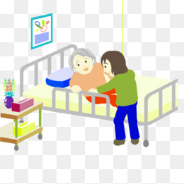 病床照顾病人卡通图