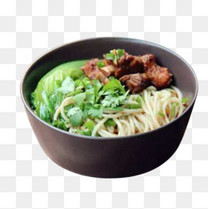 一大碗红烧风味的排骨面条素材图片免费下载_