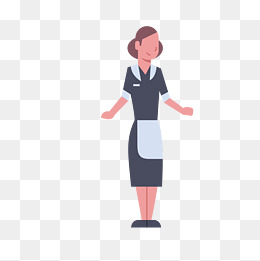 卡通扁平化女服务员