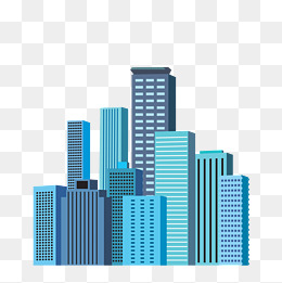 城市蓝色高楼立体建筑