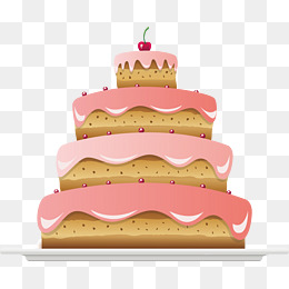 创意手绘生日蛋糕生日快乐素材