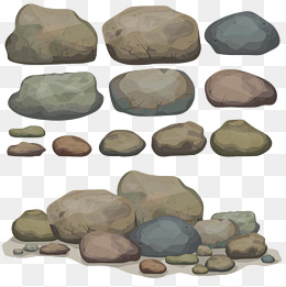 卡通手绘棕色石头