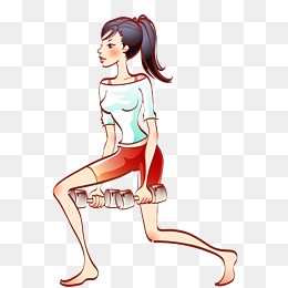 卡通健身运动美女