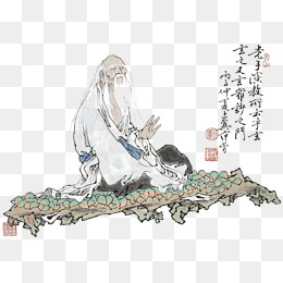 范增国画老子演经图