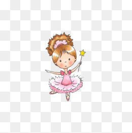 可爱的卡通少儿芭蕾舞女孩插画免抠