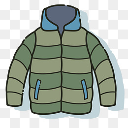 条纹矢量卡通羽绒服