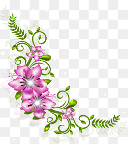 手绘紫色花朵花藤
