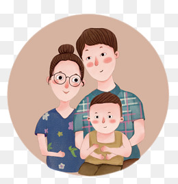 丈夫和怀孕的妻子卡通图