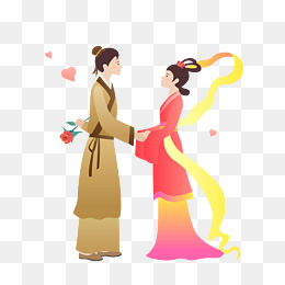 卡通牛郎织女免抠图