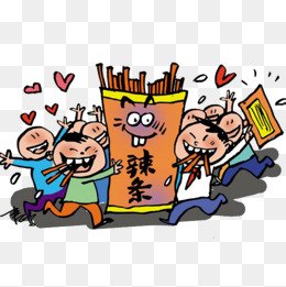 零食辣条卡通插画