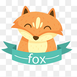 卡通微笑的狐狸头像