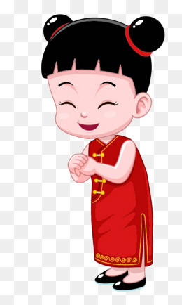 卡通拜年女孩免抠图