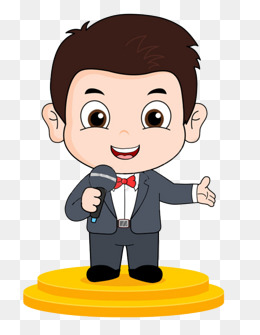 卡通拿着话筒的男人免抠图
