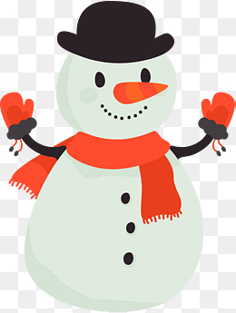 寒冷冬季可爱白色雪人