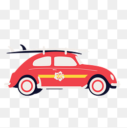 矢量手绘红色汽车素材图片免费下载_高清psd_千库网