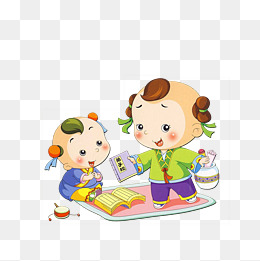卡通交换书本看的古代小孩素材