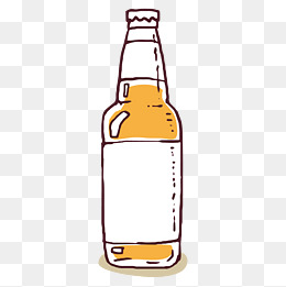 手绘的啤酒瓶装饰