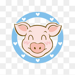 卡通可爱小动物装饰设计动物头像猪猪