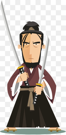 矢量图拔刀术武士