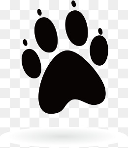 可爱卡通黑色猫爪印矢量图