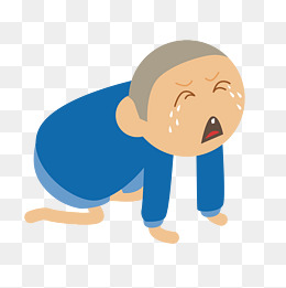 卡通扁平化人物孩子哭泣