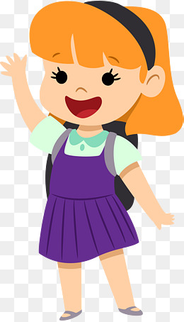 开学季打招呼的小女孩