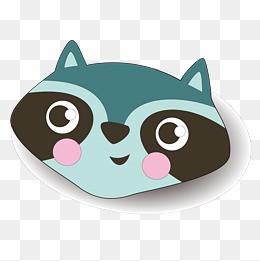 卡通动物头像设计矢量图