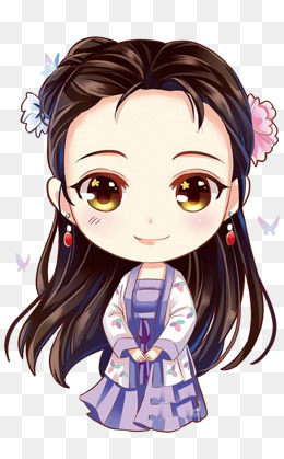卡通大眼睛长发女孩