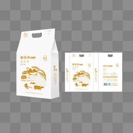 棕色牛皮盒礼盒包装大米礼品