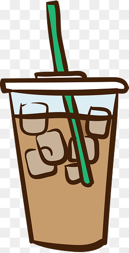 卡通冷奶茶素材图