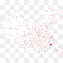 彩色清新中国地图