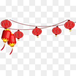 中国红春节海报灯笼