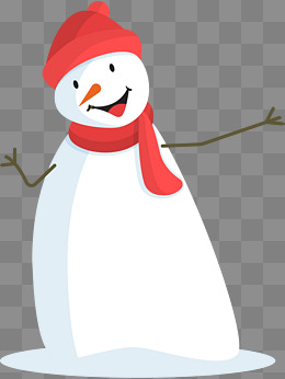 寒冷冬天白色雪人
