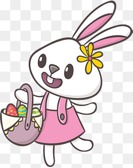 卡通可爱小动物装饰设计动物头像兔子