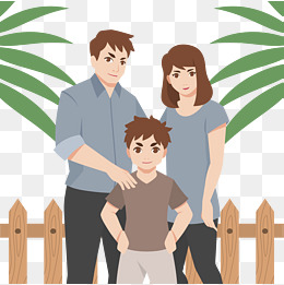 卡通幸福一家三口矢量图