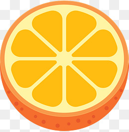 切开的手绘橙子矢量图
