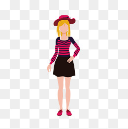 矢量创意叉腰美女