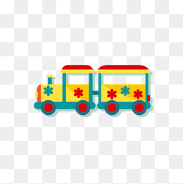 矢量手绘游乐场玩具小火车