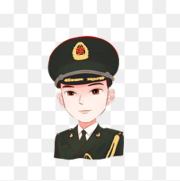 卡通动漫帅气的着正装的军人素材