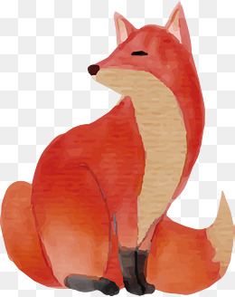 卡通红色狐狸免抠素材